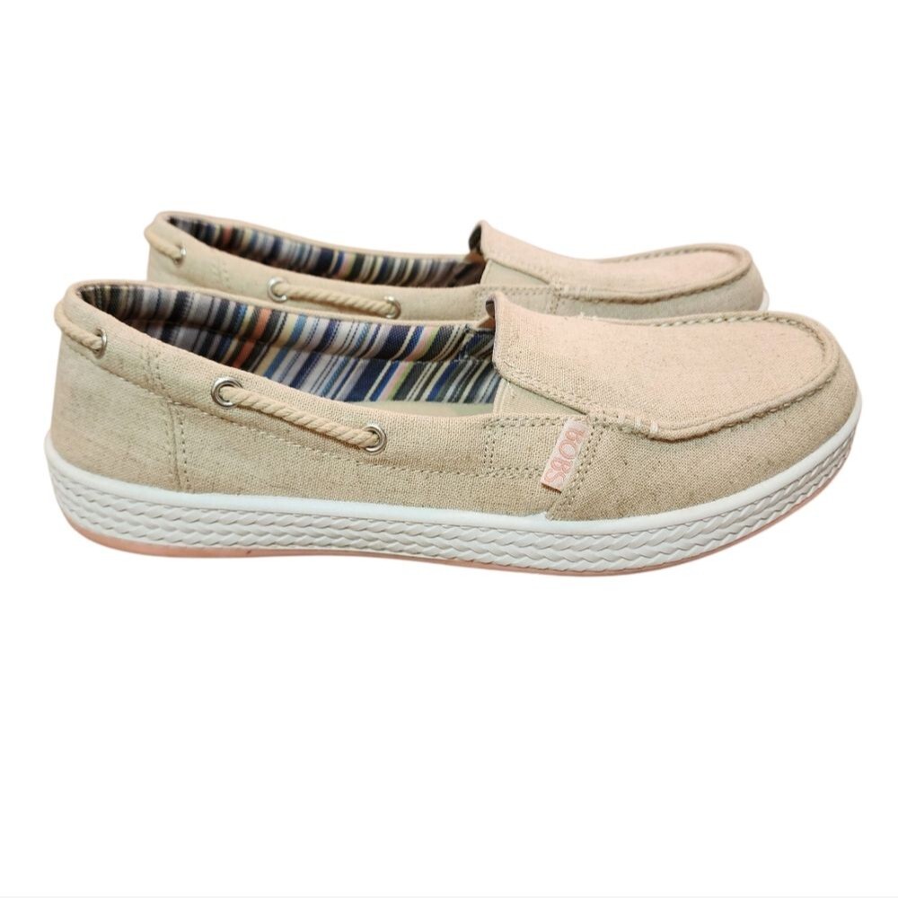 Skechers Bobs Marina Mastic Shoes Womens 7.5 Beige Slip On Comfort Beach